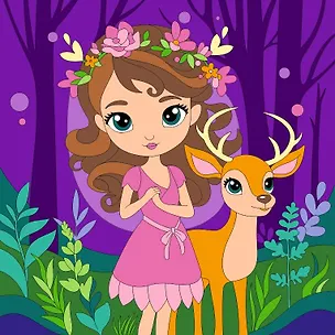 Набор для детского творчества LORI. Картина по номерам на холсте на подрамнике "Фея в лесу" — 3036895 — 1