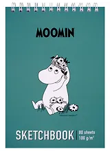 Скетчбук А5+ 40л "Moomin" 100г/м2, тв. обложка, софт. тач, евроспираль