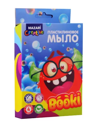 Набор для творчества Пластилиновое мыло MAZARI, 4 цвета, 60 гр., стек, картонная коробка — 2796472 — 1